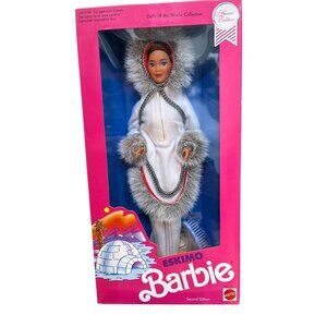 Mattel 1990 Eskimo Barbie Second Edition Dolls Of The World Special Edition NRFB
